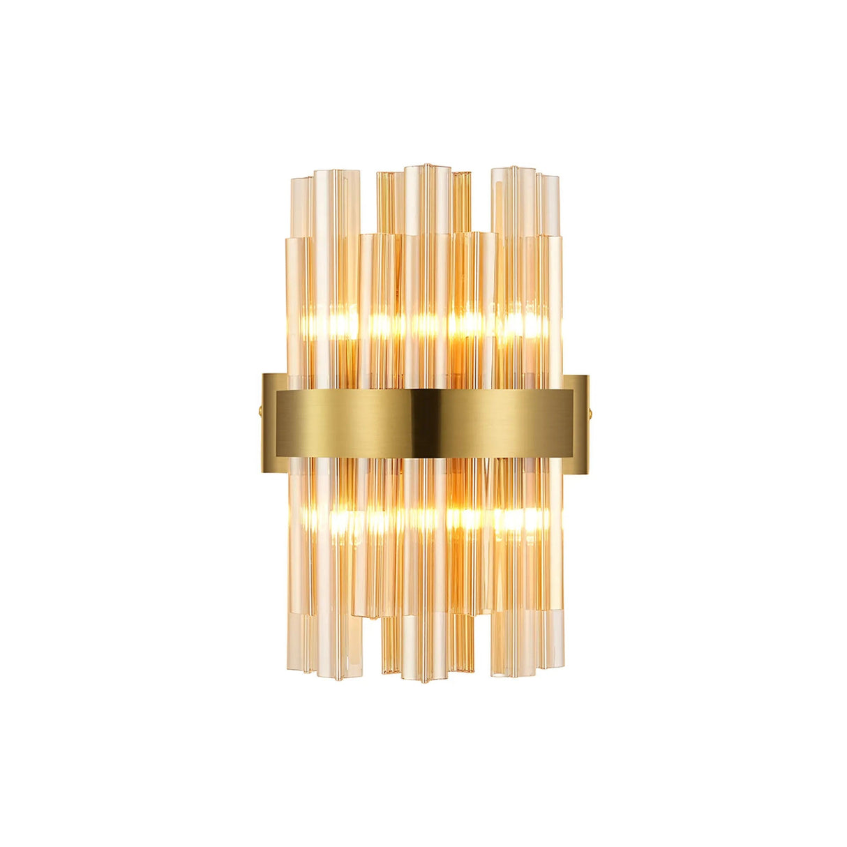 Melville 4 x G9, Wall Light, Brass/Amber