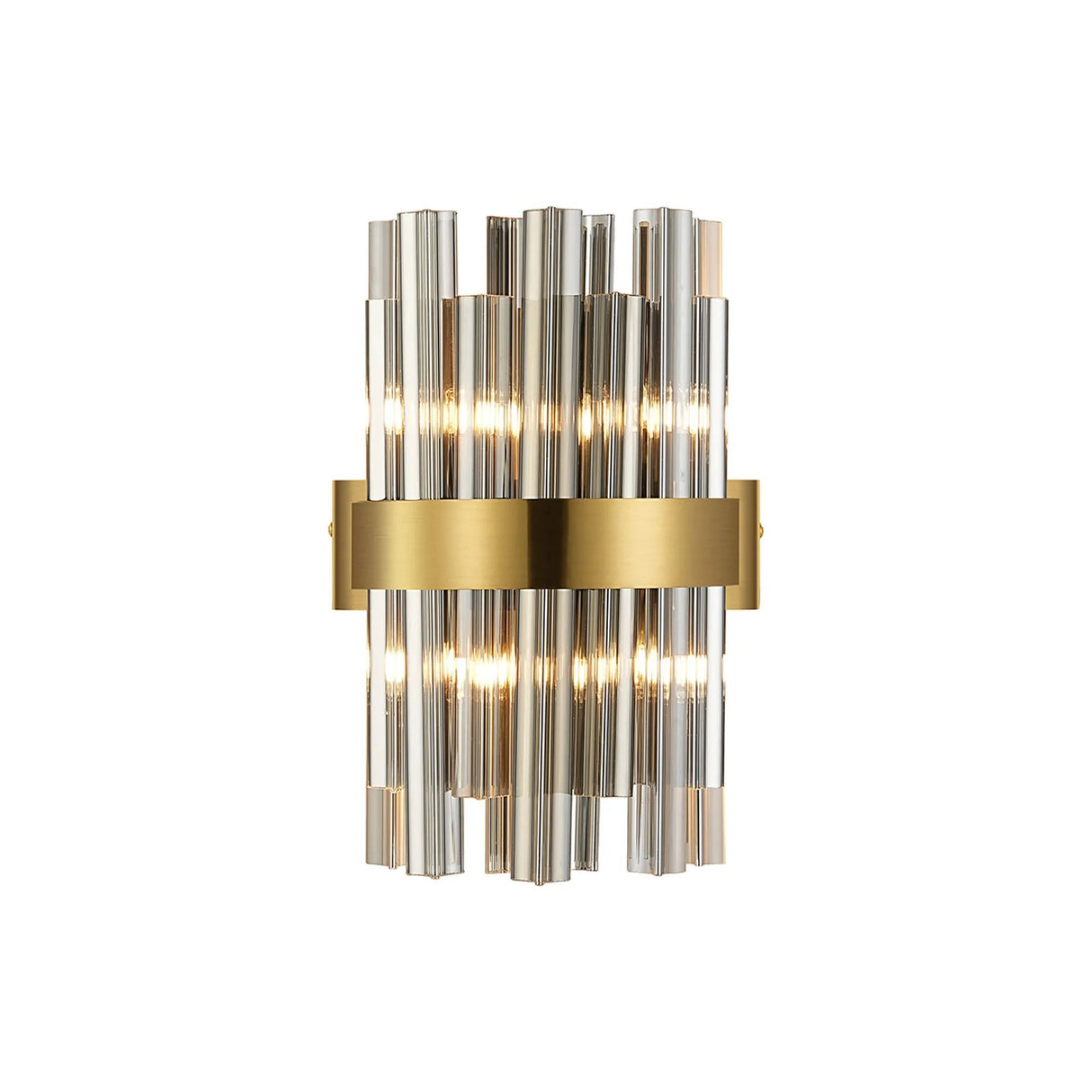 Melville 4 x G9, Wall Light, Brass/Smoke