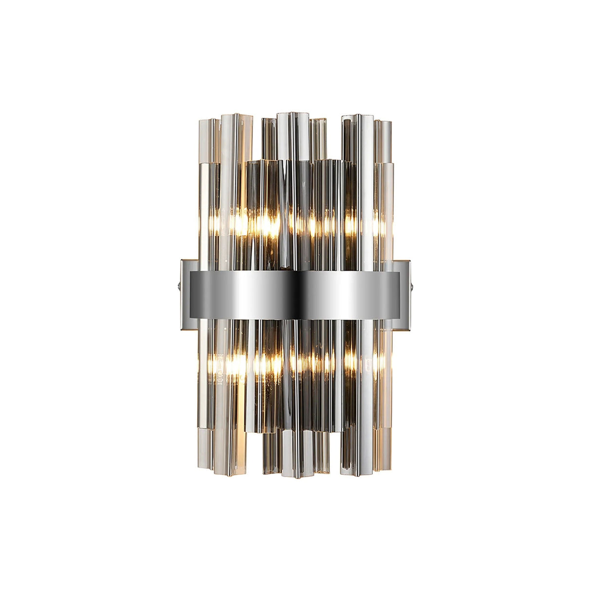 Melville 4 x G9, Wall Light, Polished Nickel/Smoke