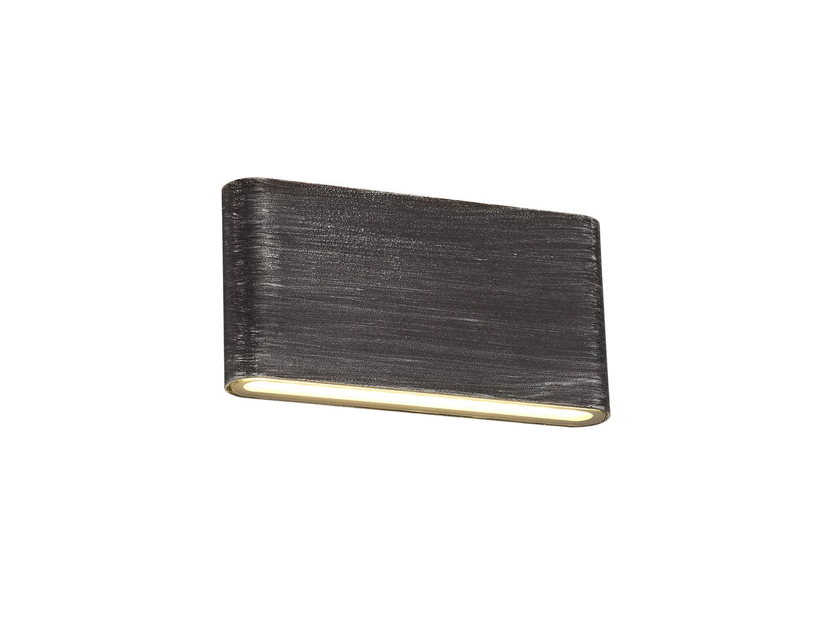 Mitchell Up and Downward Lighting Wall Lamp, 2 x 6W LED, 3000K, IP54, Black/Silver