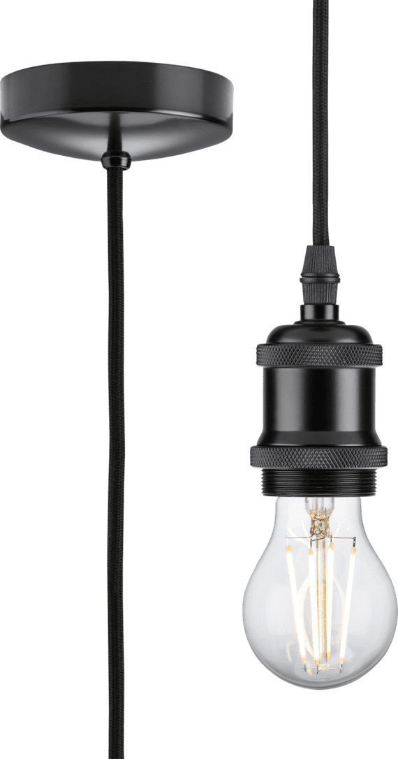 ML Accessories 8271LMB 1.8m E27 Vintage Pendant Set - Matt Black