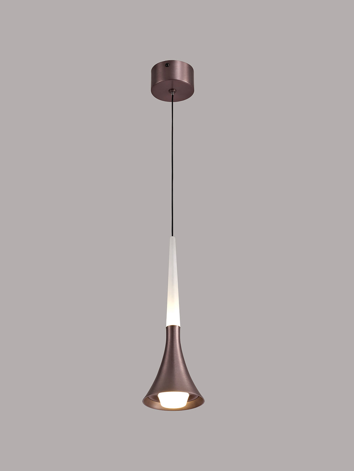 Montgomery 1 Light Pendant, 1 x 5W LED, 3000K, 213lm, Satin Brown, 3yrs Warranty