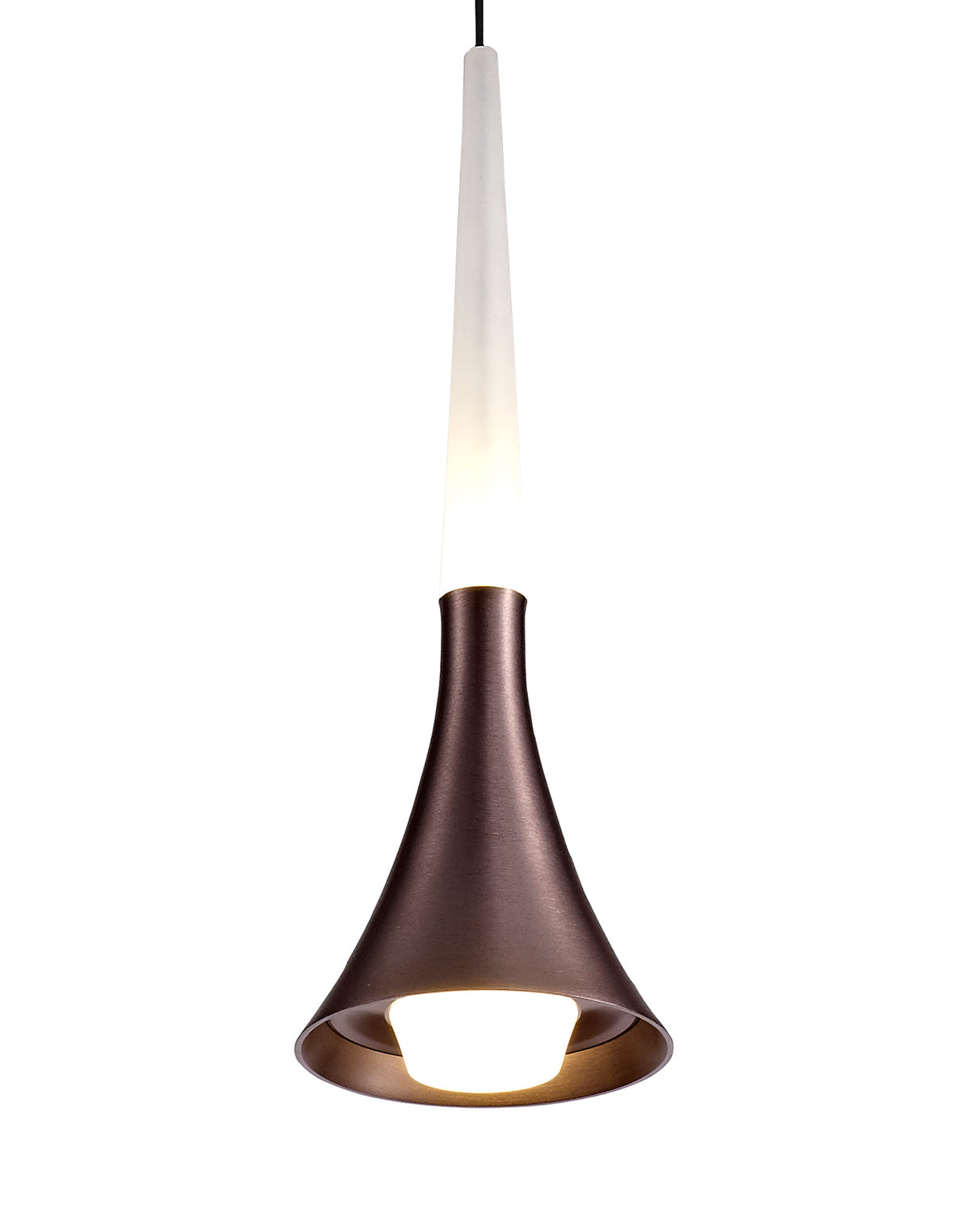 Montgomery 1 Light Pendant, 1 x 5W LED, 3000K, 213lm, Satin Brown, 3yrs Warranty