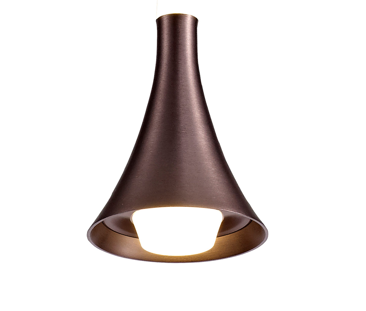 Montgomery 1 Light Pendant, 1 x 5W LED, 3000K, 213lm, Satin Brown, 3yrs Warranty