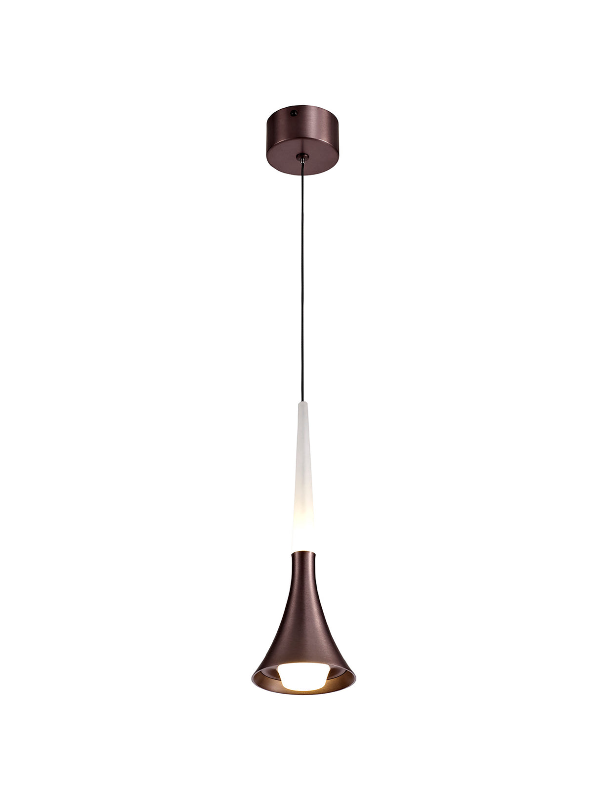 Montgomery 1 Light Pendant, 1 x 5W LED, 3000K, 213lm, Satin Brown, 3yrs Warranty