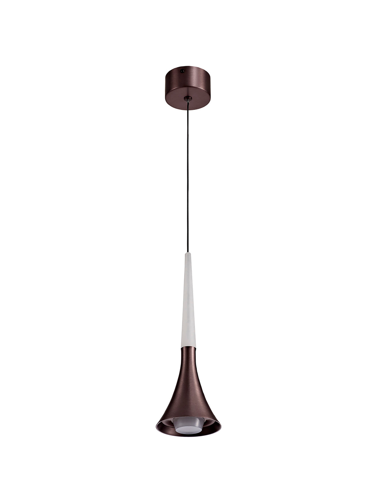 Montgomery 1 Light Pendant, 1 x 5W LED, 3000K, 213lm, Satin Brown, 3yrs Warranty