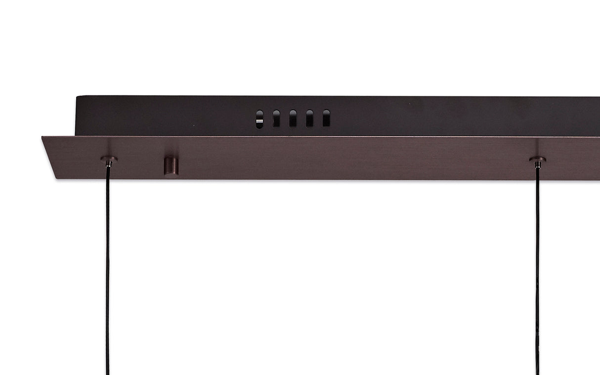 Montgomery 3 Light Linear Pendant, 3 x 5W LED, 3000K, 431lm, Satin Brown, 3yrs Warranty