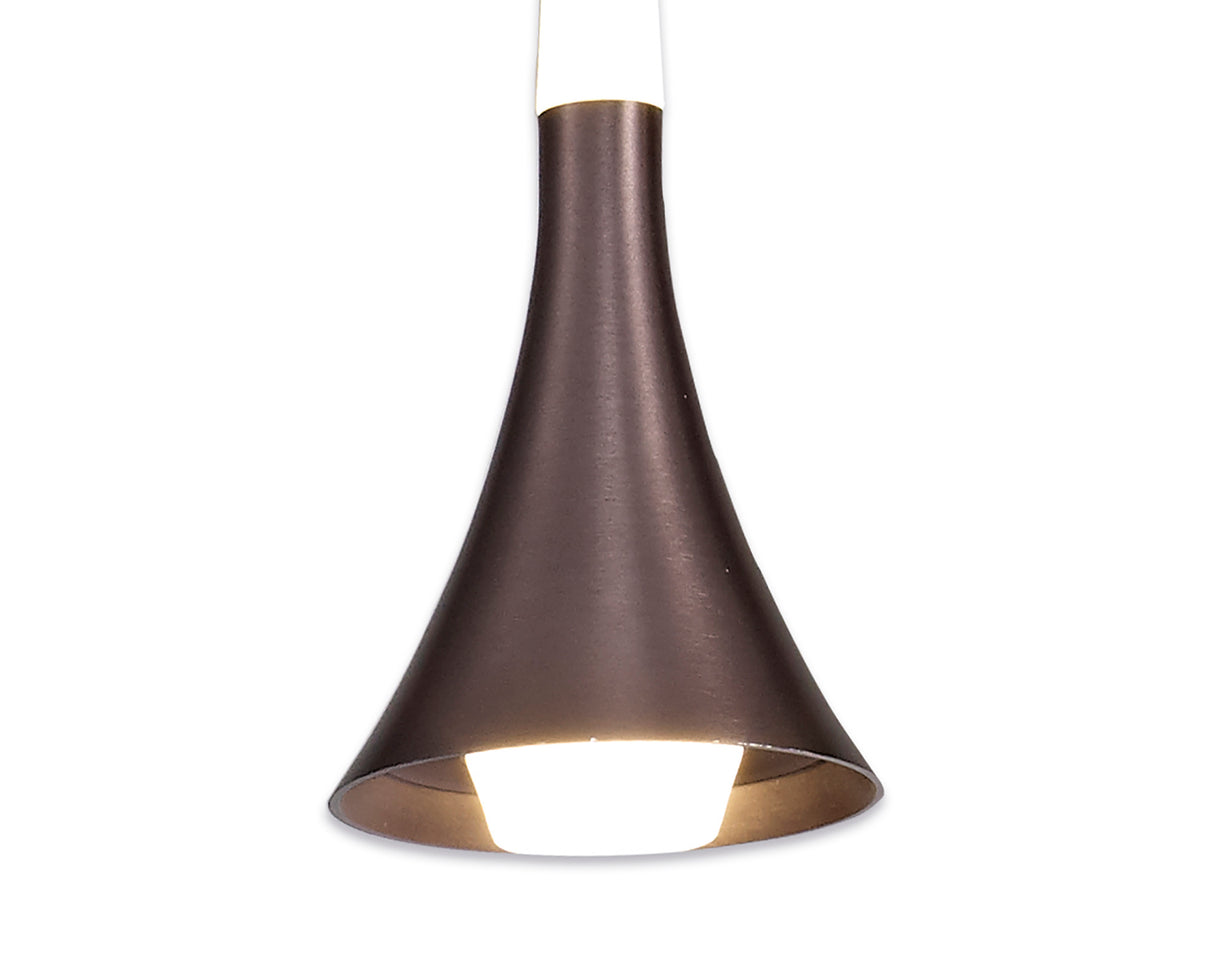 Montgomery 3 Light Linear Pendant, 3 x 5W LED, 3000K, 431lm, Satin Brown, 3yrs Warranty