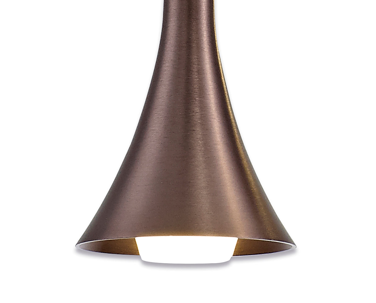 Montgomery 3 Light Round Pendant, 3 x 5W LED, 3000K, 447lm, Satin Brown, 3yrs Warranty