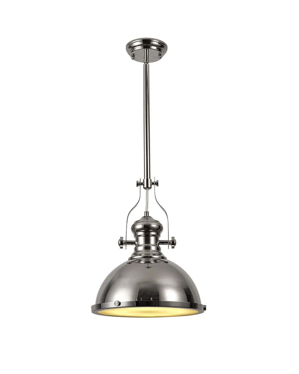 Munro Multi Height Pendant, 1 x E27, Polished Nickel/Frosted Glass