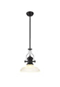 Munro 1 Light Multi Height Pendant E27 With 30cm Round Glass Shade, Matt Black/Clear