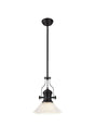 Munro 1 Light Multi Height Pendant E27 With 30cm Cone Glass Shade, Matt Black/Clear