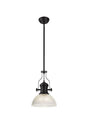 Munro 1 Light Multi Height Pendant E27 With 30cm Dome Glass Shade, Matt Black/Clear