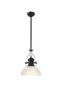 Munro 1 Light Multi Height Pendant E27 With 30cm Prismatic Glass Shade, Matt Black/Clear