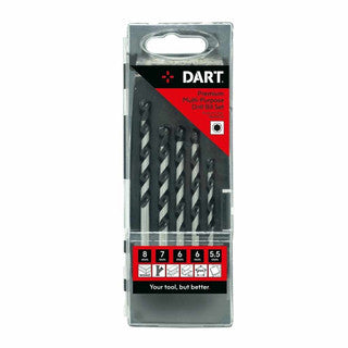 DART 5 PC Premium Multipurpose Drill Bit Set Hex Item No. MUPSET5H