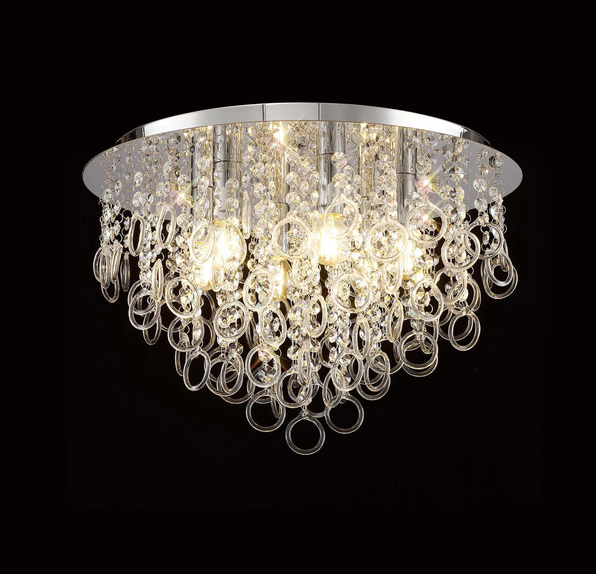 Murray Ceiling, 6 x E14, Polished Chrome/Crystal