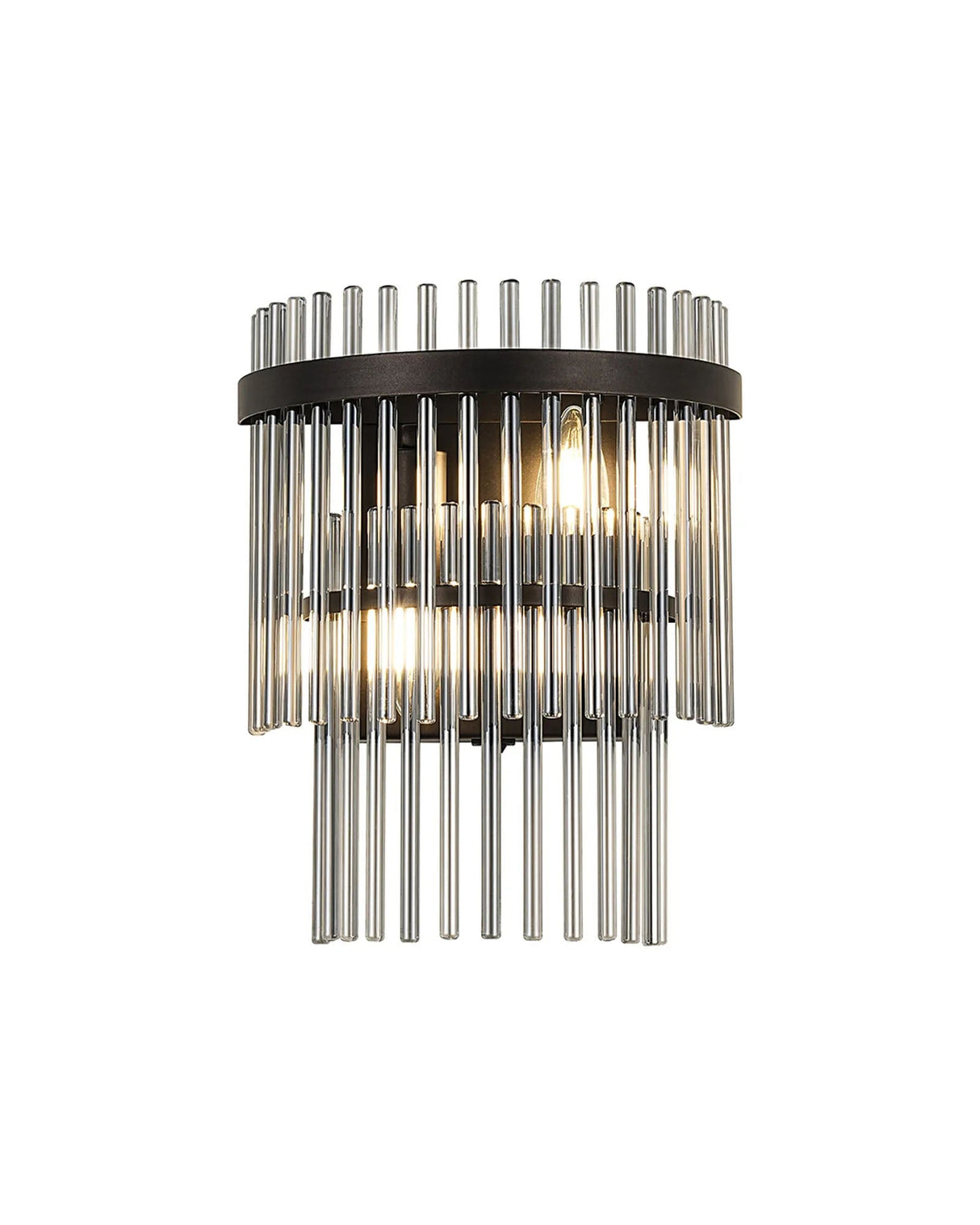 Onien Wall Lamp 2 Light E14, Brown Oxide/Smoke Glass Rods