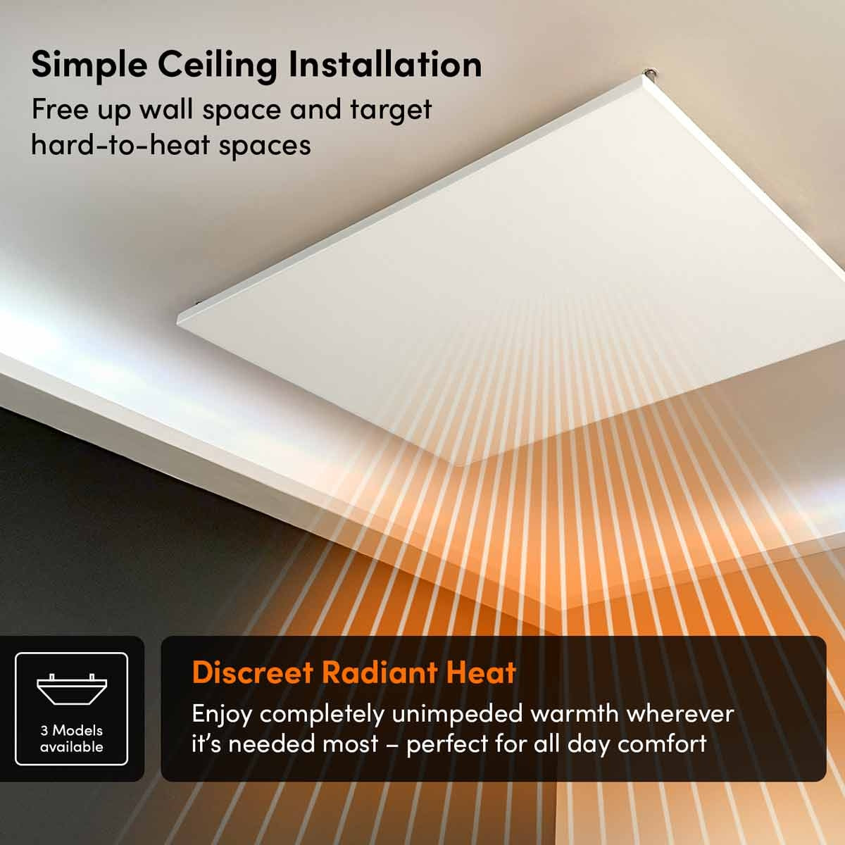 Ecostrad Opus iQ 320W WiFi Infrared Ceiling Panel Heater White – O706-IQC