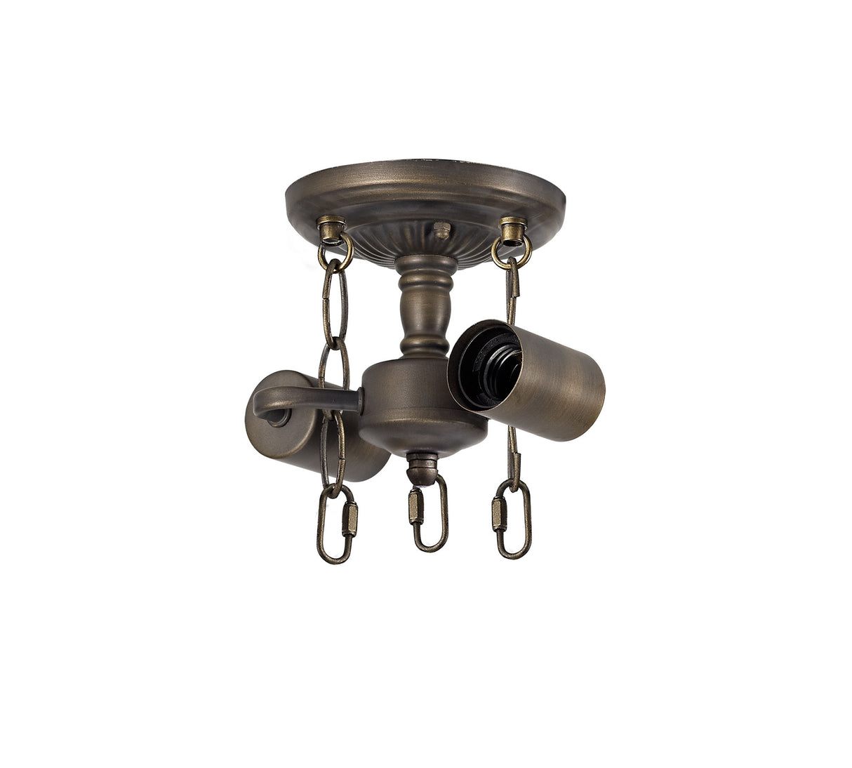 Park Semi Ceiling Kit, 2 x E27, Aged Antique Brass