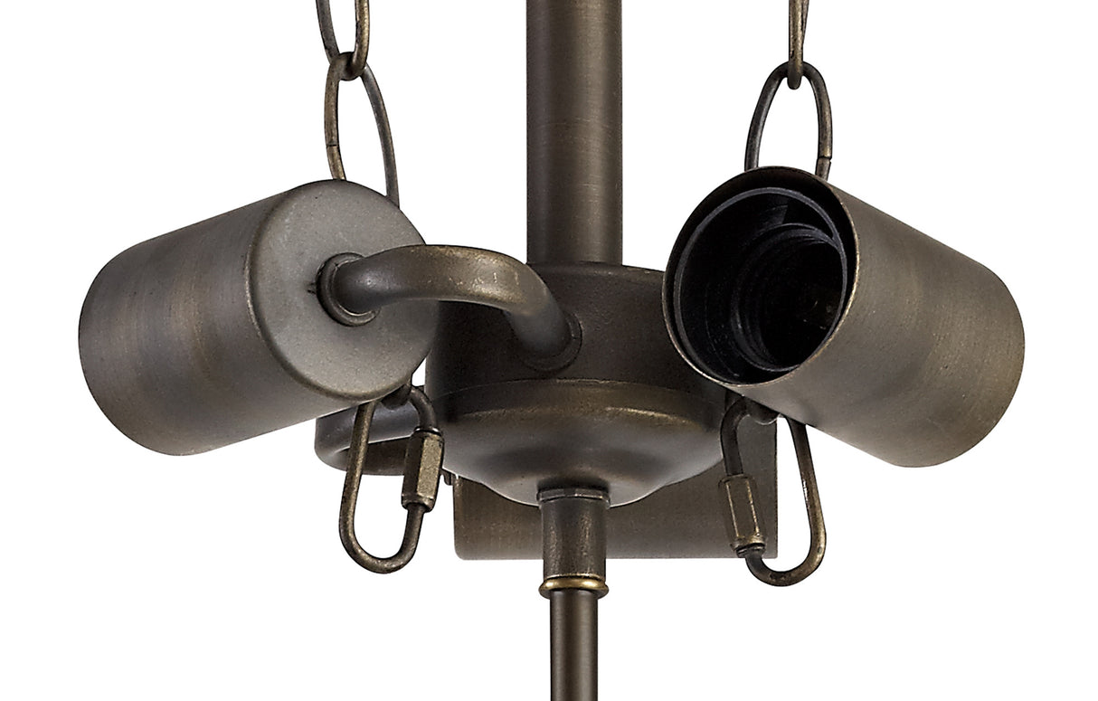 Park Semi Ceiling Kit, 3 x E27, Aged Antique Brass