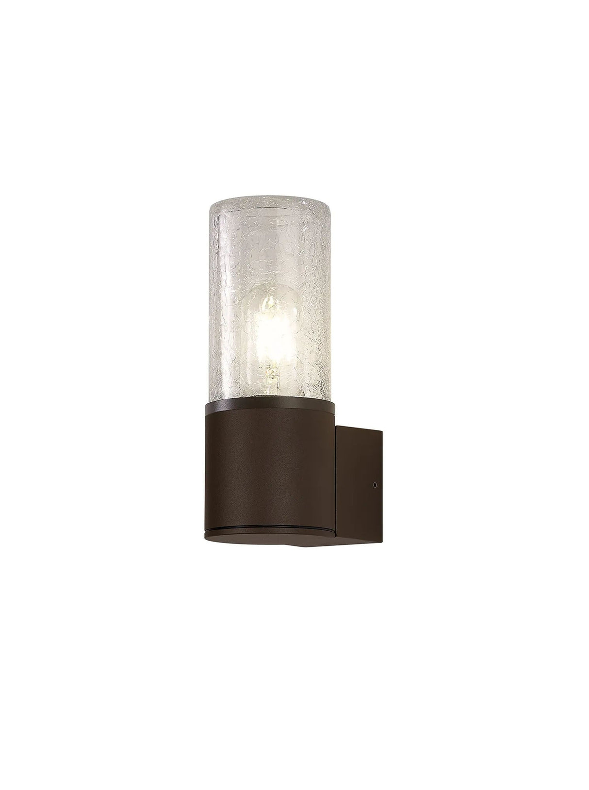 Pascoe Wall Lamp 1 x E27, IP54, Matt Brown/Crackled Clear