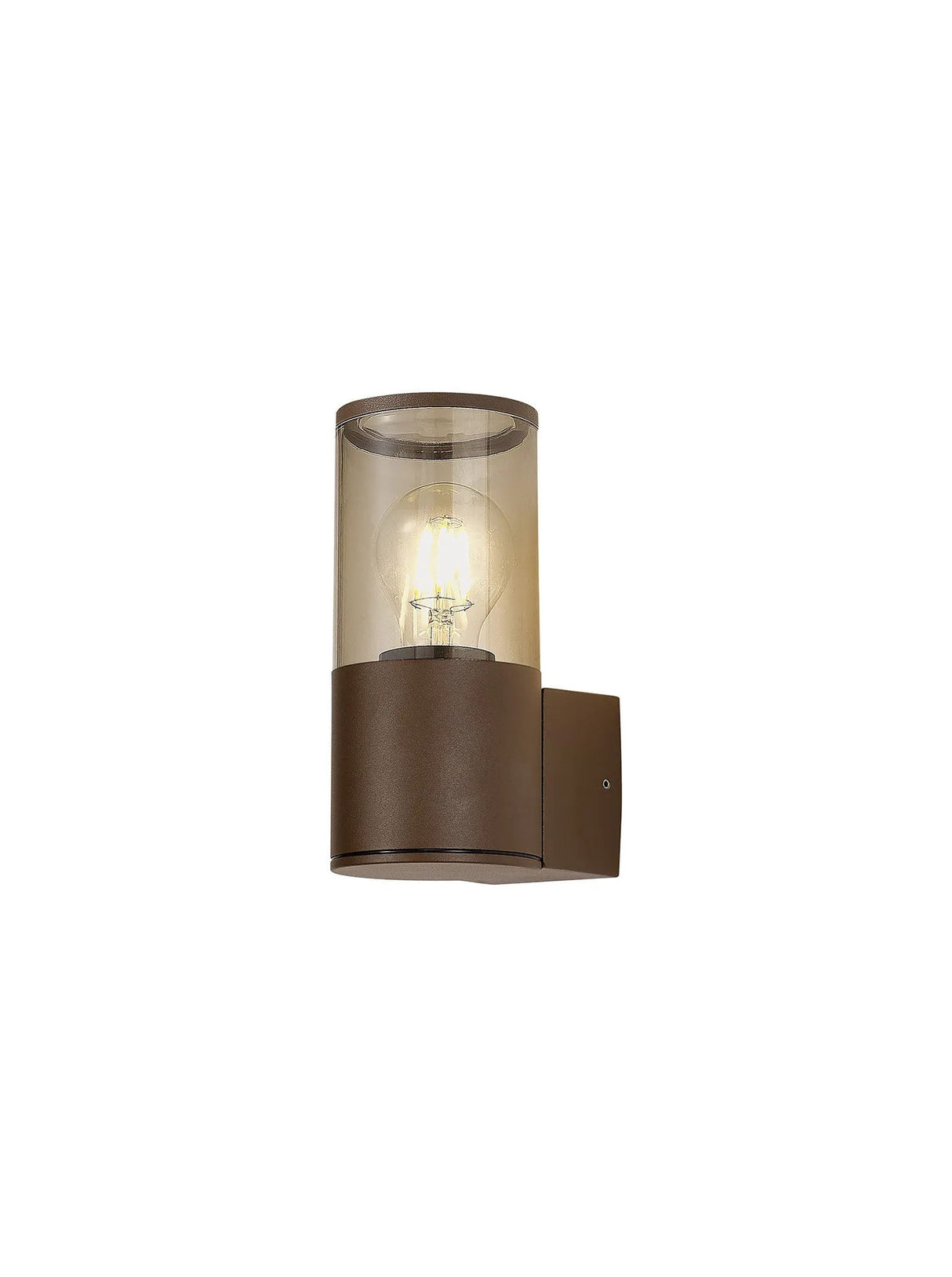 Pascoe Wall Lamp 1 x E27, IP54, Matt Brown/Smoked