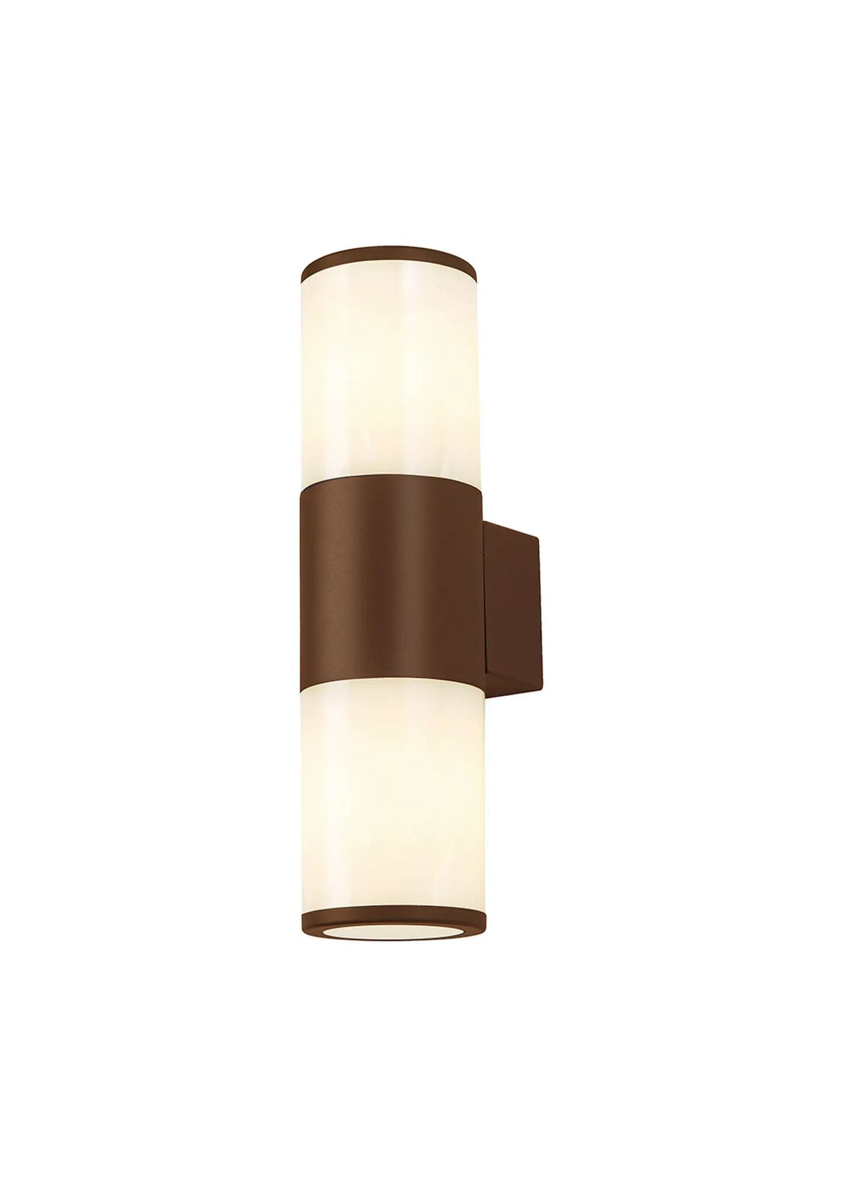 Pascoe Wall Lamp 2 x E27, IP54, Matt Brown/Opal