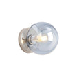 Peters Wall Lamp With Double Cut Glass, 1 x E14, Satin Nickel/Blue