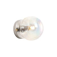 Peters Wall/Ceiling Light With Double Cut Glass, 1 x E14, Satin Nickel/Iridescent