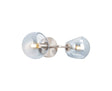 Peters Wall Lamp With Double Cut Glass, 2 x E14, Satin Nickel/Blue