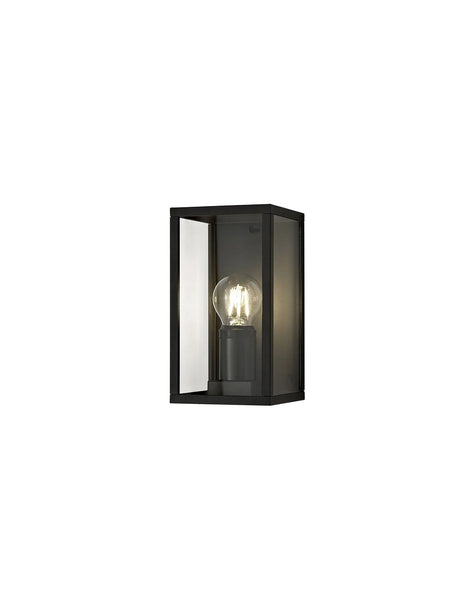 Pickering Flush Wall Lamp, 1 x E27, IP54, Graphite Black