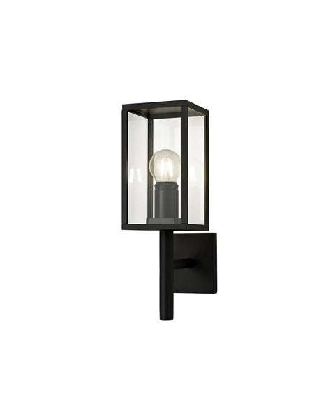 Pickering Upward Wall Lamp, 1 x E27, IP54, Graphite Black