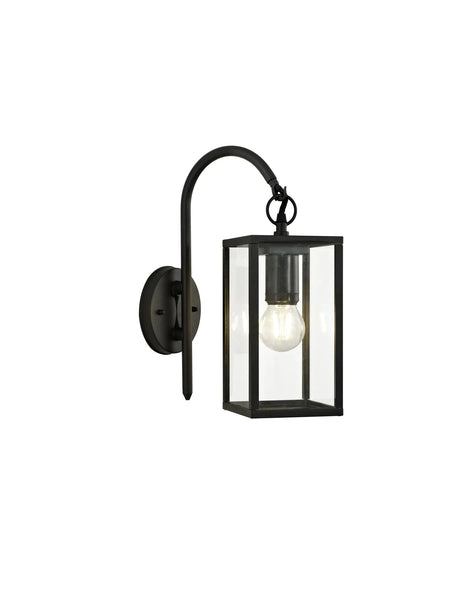 Pickering Downward Wall Lamp, 1 x E27, IP54, Graphite Black