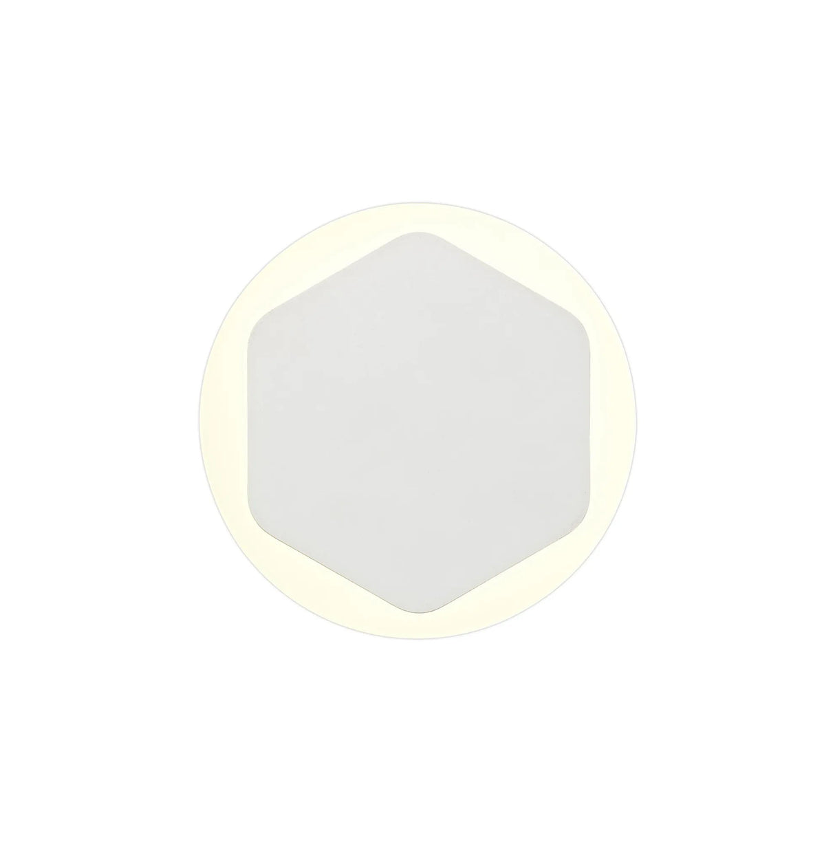 Proctor Magnetic Base Wall Lamp, 12W LED 3000K 15/19cm Vertical Hexagonal Centre, Sand White/Round Acrylic Frosted Diffuser