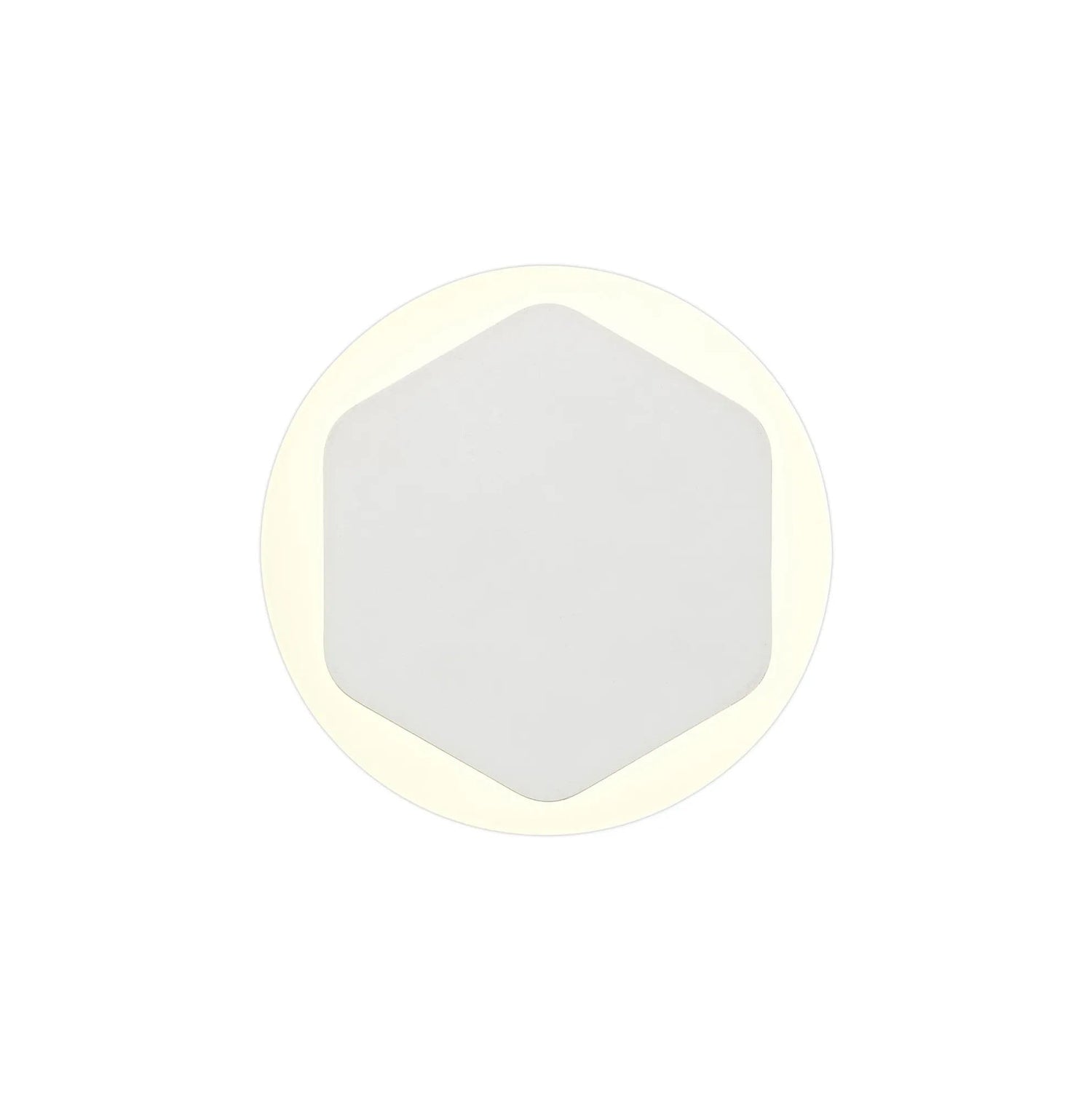 Proctor Magnetic Base Wall Lamp, 12W LED 3000K 15/19cm Vertical Hexagonal Centre, Sand White/Round Acrylic Frosted Diffuser