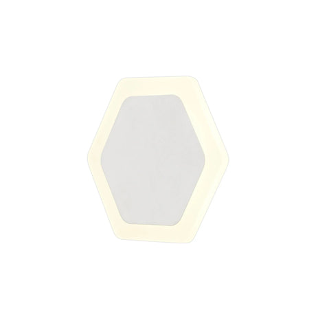 Proctor Magnetic Base Wall Lamp, 12W LED 3000K 15/19cm Horizontal Hexagonal Centre, Sand White/Acrylic Frosted Diffuser