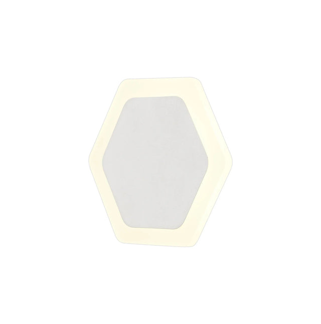 Proctor Magnetic Base Wall Lamp, 12W LED 3000K 15/19cm Horizontal Hexagonal Centre, Sand White/Acrylic Frosted Diffuser