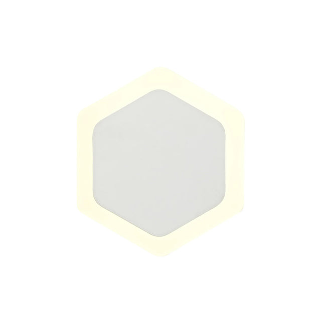 Proctor Magnetic Base Wall Lamp, 12W LED 3000K 15/19cm Vertical Hexagonal Centre, Sand White/Acrylic Frosted Diffuser
