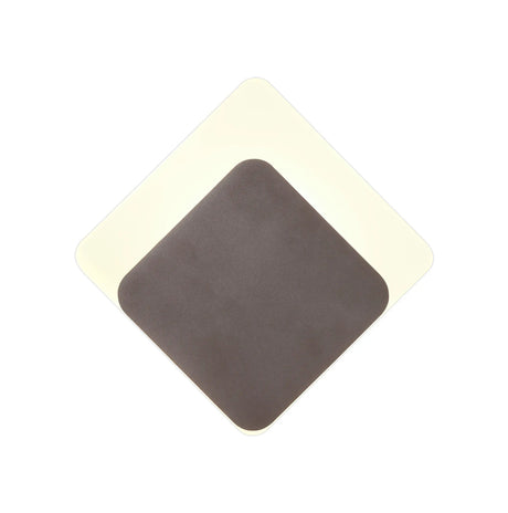 Proctor Magnetic Base Wall Lamp, 12W LED 3000K 15/19cm Diamond Bottom Offset, Coffee/Acrylic Frosted Diffuser