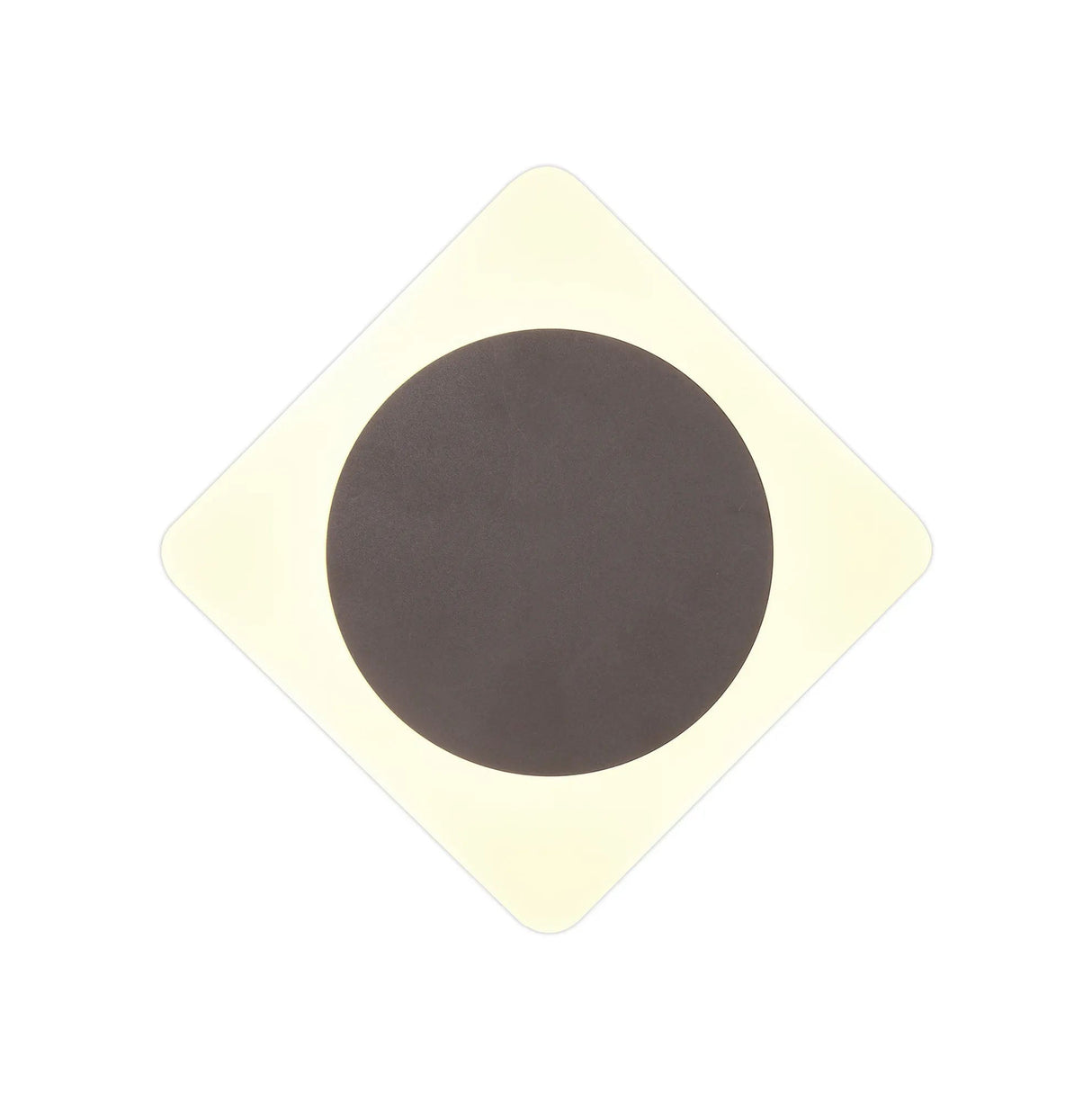 Proctor Magnetic Base Wall Lamp, 12W LED 3000K 15cm Round 19cm Diamond Centre, Coffee/Acrylic Frosted Diffuser