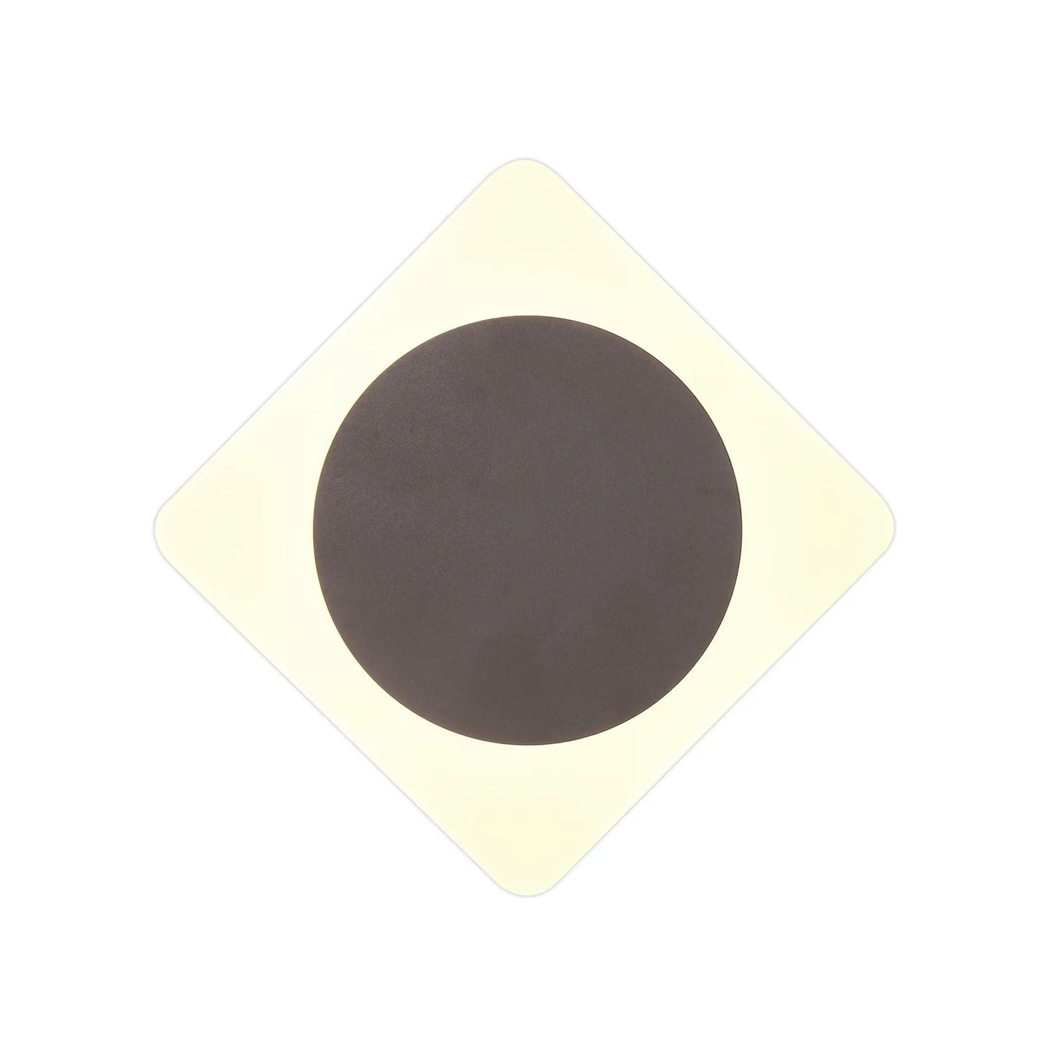 Proctor Magnetic Base Wall Lamp, 12W LED 3000K 15cm Round 19cm Diamond Centre, Coffee/Acrylic Frosted Diffuser