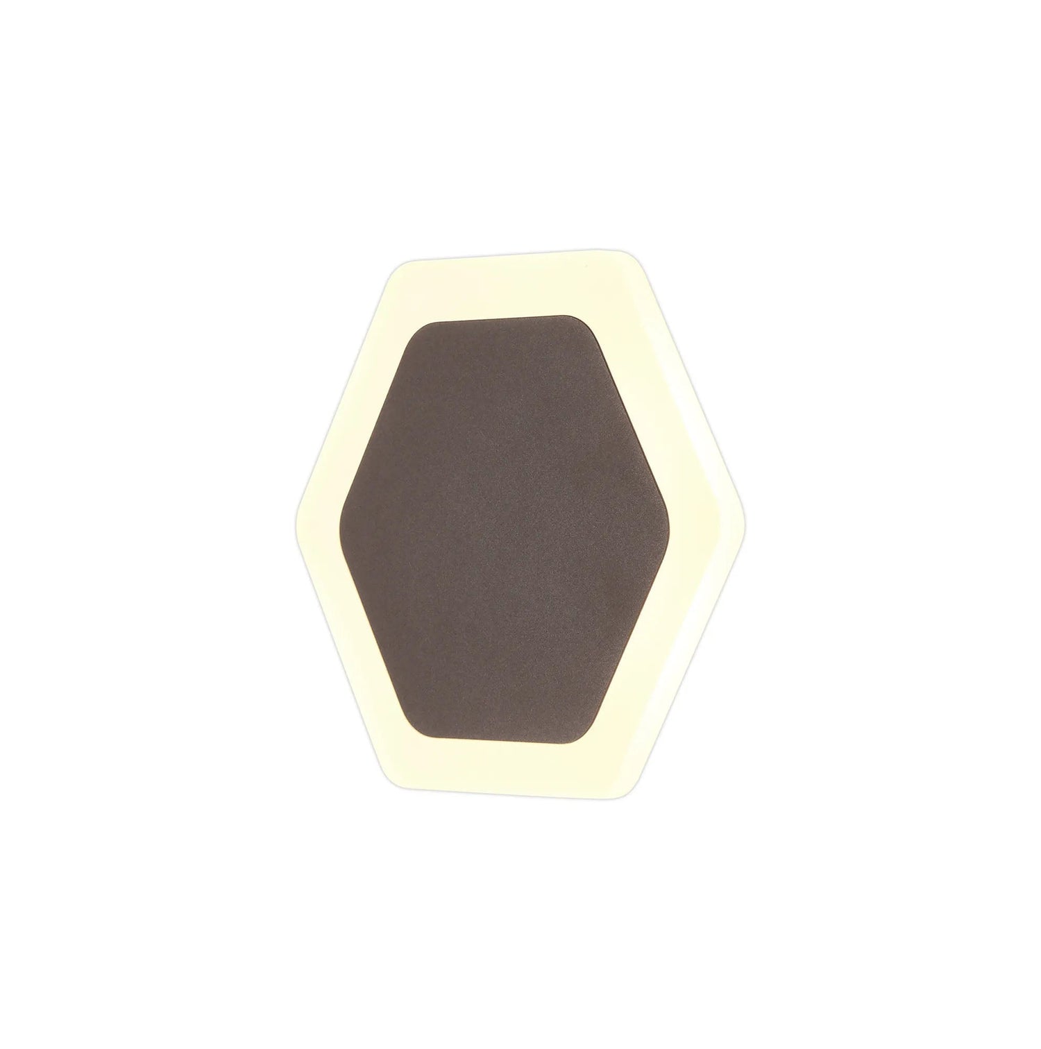 Proctor Magnetic Base Wall Lamp, 12W LED 3000K 15/19cm Horizontal Hexagonal Centre, Coffee/Acrylic Frosted Diffuser