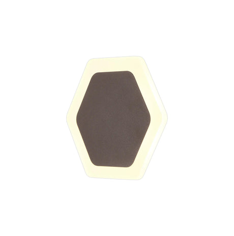 Proctor Magnetic Base Wall Lamp, 12W LED 3000K 15/19cm Horizontal Hexagonal Centre, Coffee/Acrylic Frosted Diffuser