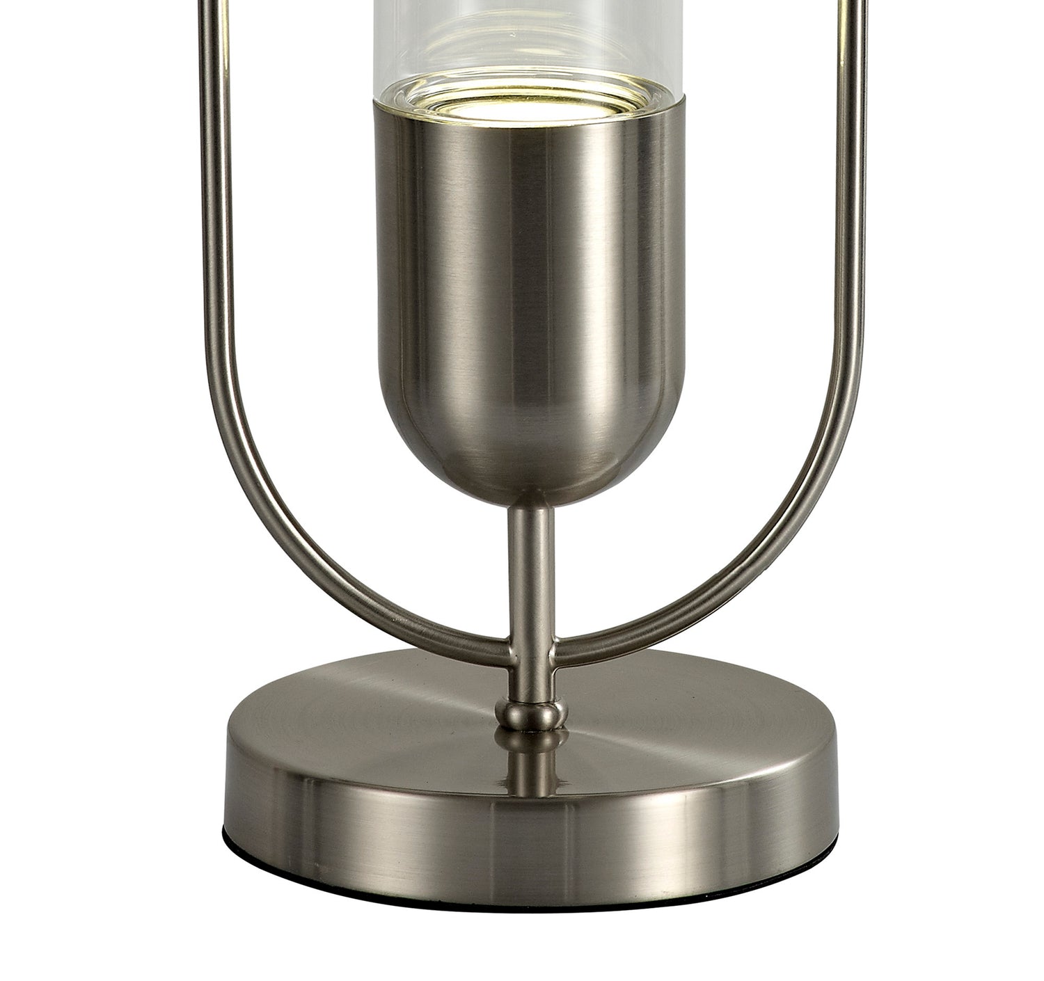 Rae Table Lamp, 1 x 7W LED, 4000K, 790lm, Satin Nickel/Clear, 3yrs Warranty