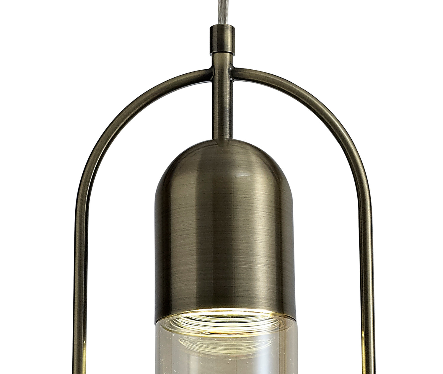 Rae Rectangular Pendant, 1 x 7W LED, 4000K, 790lm, Antique Brass/Amber, 3yrs Warranty