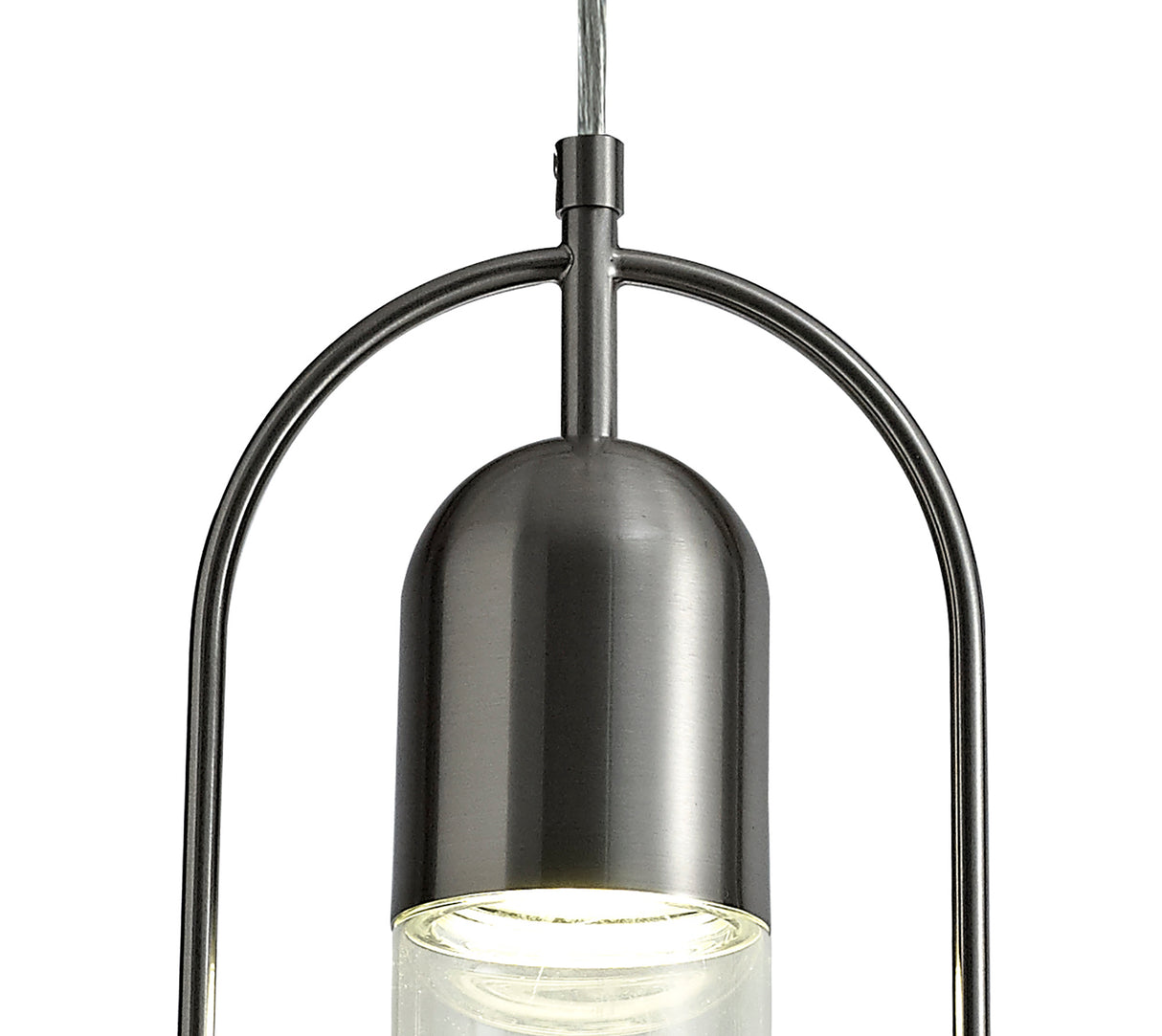 Rae Pendant, 1 x 7W LED, 4000K, 790lm, Satin Nickel/Clear, 3yrs Warranty