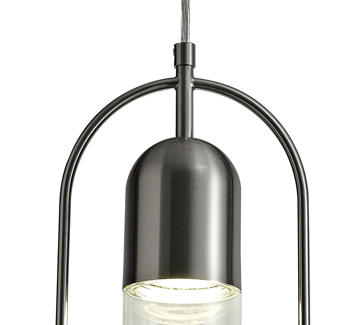 Rae Pendant, 1 x 7W LED, 4000K, 790lm, Satin Nickel/Clear, 3yrs Warranty
