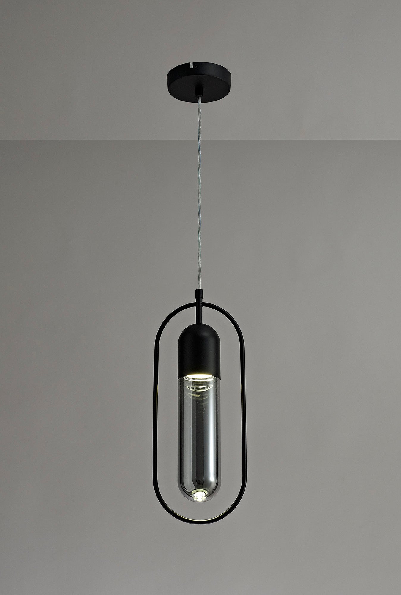 Rae Pendant, 1 x 7W LED, 4000K, 790lm, Black/Smoked, 3yrs Warranty