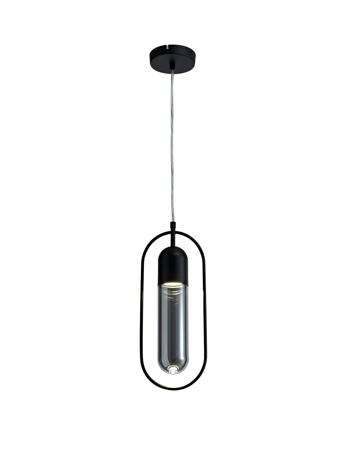 Rae Pendant, 1 x 7W LED, 4000K, 790lm, Black/Smoked, 3yrs Warranty