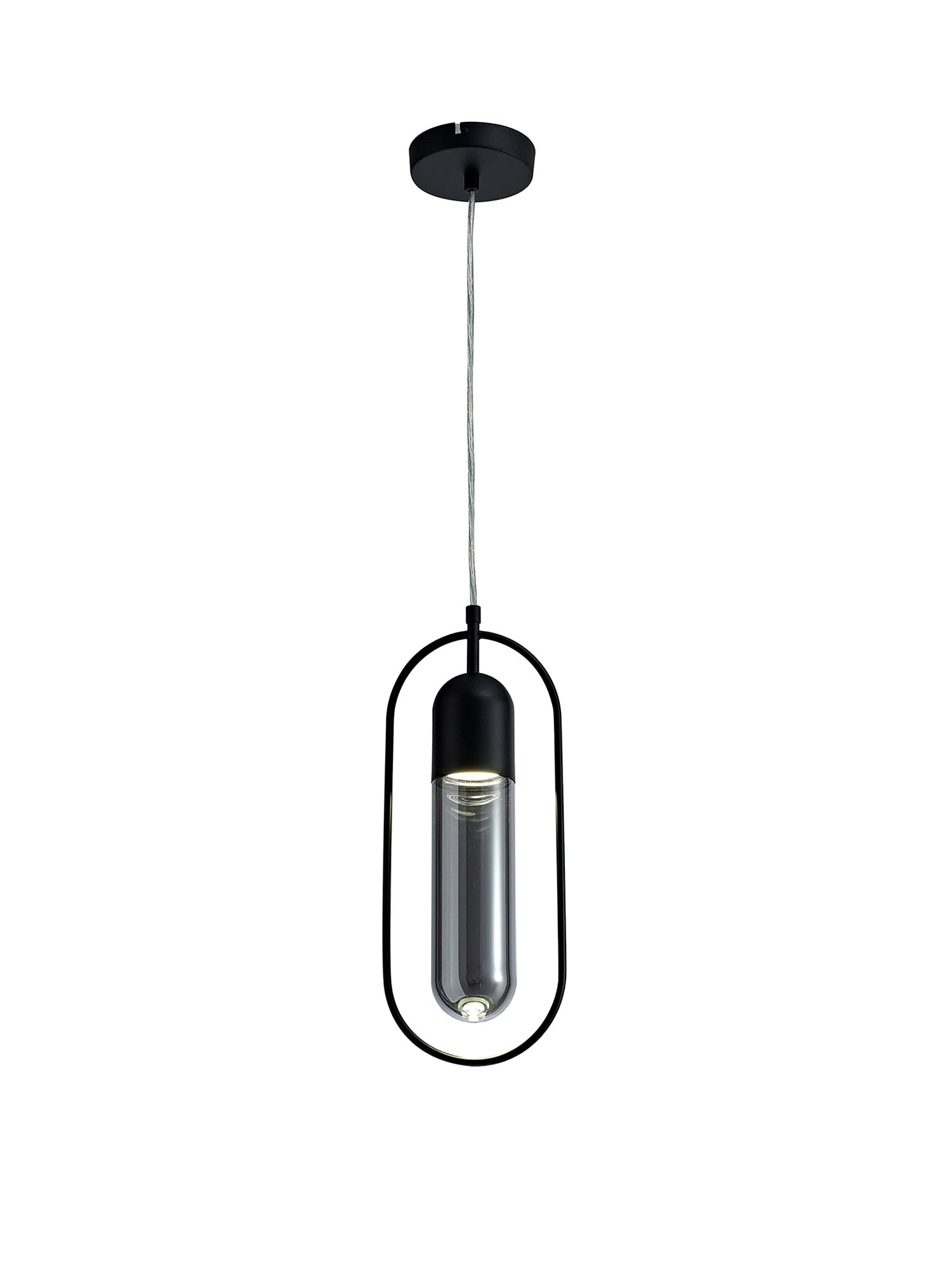 Rae Pendant, 1 x 7W LED, 4000K, 790lm, Black/Smoked, 3yrs Warranty